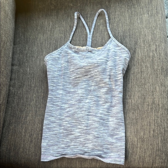 Lululemon gray striped tank top with built in bra. Size small - Picture 1 of 4